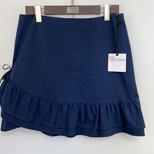 Red Valentino Skirt Midnight Blue Mini Ruffle Accent New With Tags Sz 8